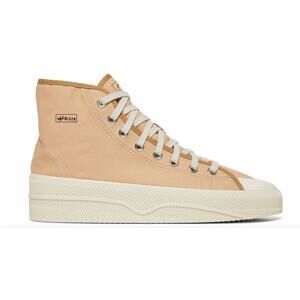 adidas Nizza High Top Sneakers in Beige and Off-White